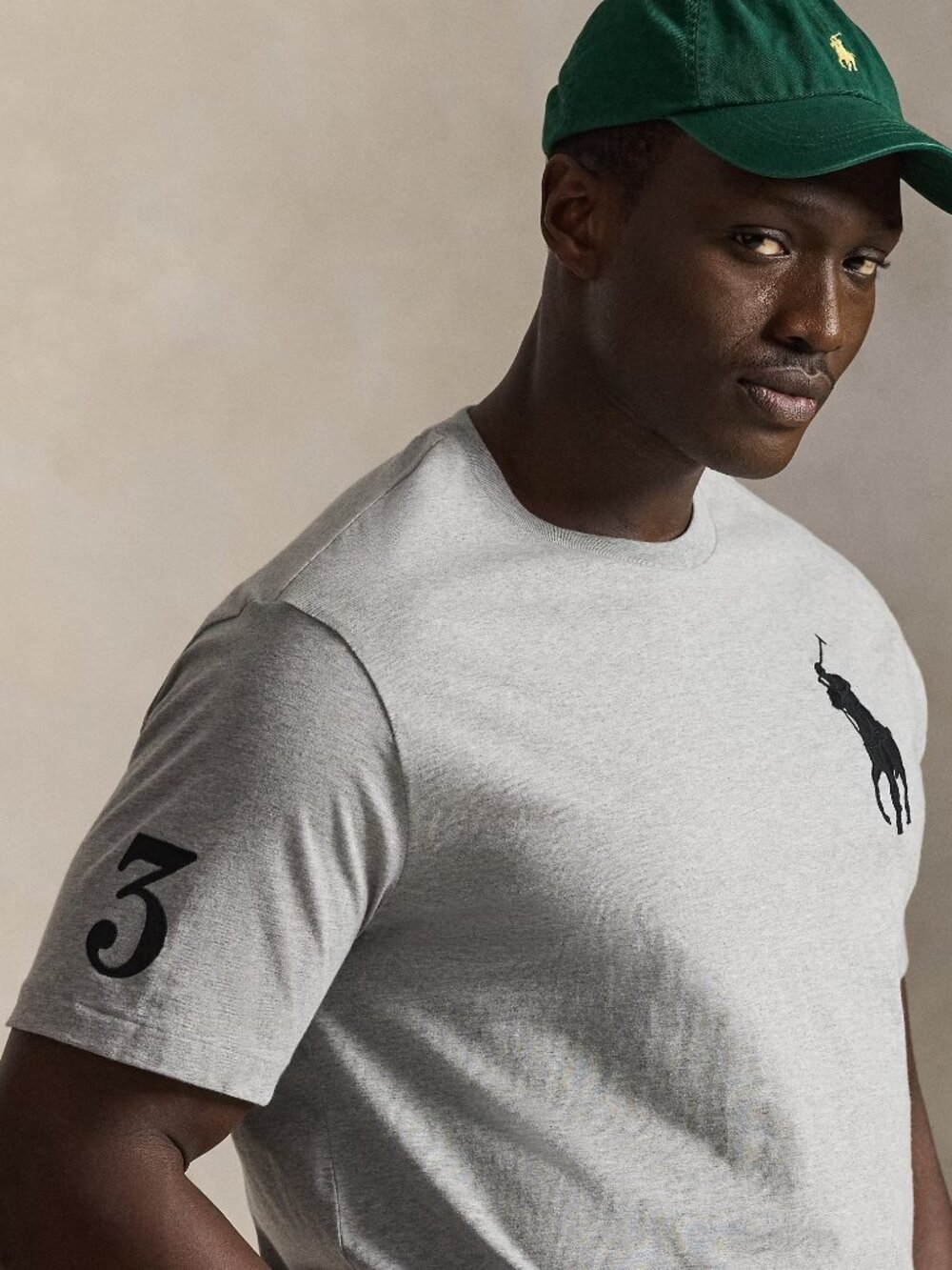 Polo Ralph Lauren Big Pony 3 Jersey T-Shirt Gray Black XXL